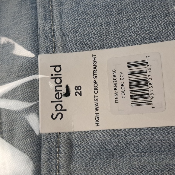 NWT Splendid High Waist Distressed Straight Crop Jean $178 - Picture 15 of 15